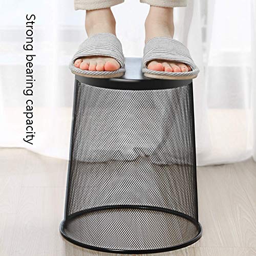 FMHCTN Trash can Waste Bin Round Mesh Wastebasket Recycling Bin Wrought Iron Hollow Trash Can Household Metal Without Cover Waste Basket for Office Bathroom Living Room Rubbish U