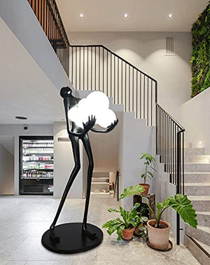 YANOUSHUSONG Humanoid Art Sculpture Black Floor Lamp