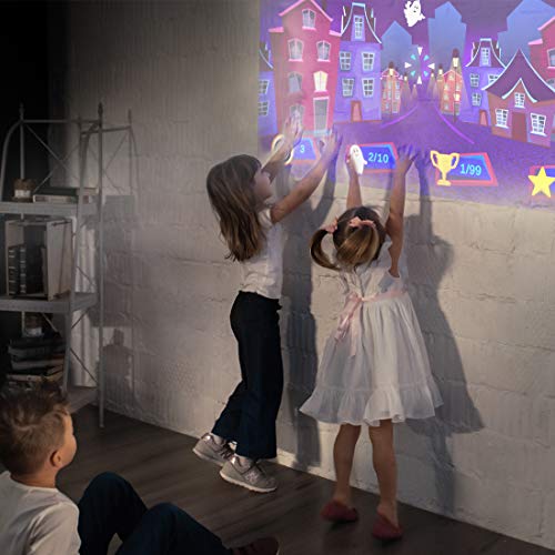 CINEMOOD 360 - Smart wi-fi Cube Projector with Streaming Services, 360° Videos, Games, Kids Entertainment. 120 inch Picture, 5-Hour Video Playtime. Neat Portable Projector for Family Entertainment.
