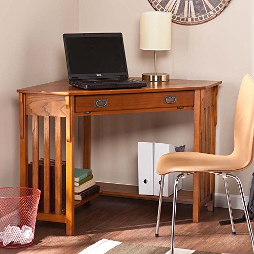 Holly and Martin Alexander Corner Computer Desk in Mission Oak