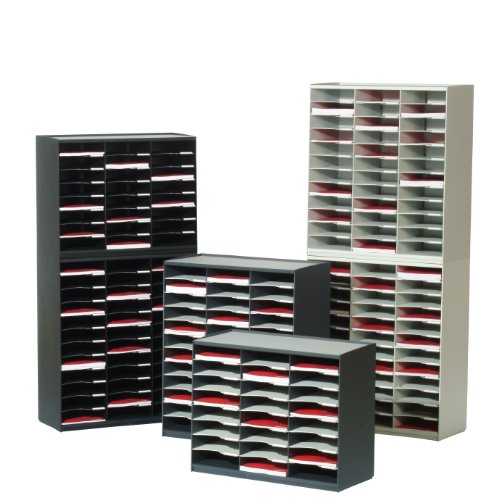PaperFlow Stackable Master Literature Organizer, 36 Compartments, 31.14 x 26.5 x 12.13 Inches, Charcoal (803.11)