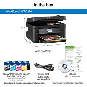 Epson Workforce WF-2860 All-in-One Wireless Color Printer with Scanner, Copier, Fax, Ethernet, Wi-Fi Direct and NFC, Amazon Dash Replenishment Ready