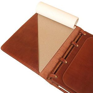 Leather Business Double Portfolio Notebook Writing Notepads Brown USA Made No.36