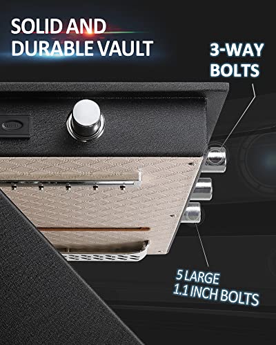 JINXNOBI Large Security Safes for Home, Luxury Digital Home Safe Box 4.2 Cubic Feet, Personal Floor Safe Vault with Dial, Keypad Security Box, Jewelry Safe, Gun Safe, File Safe