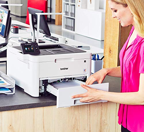 Brother HL-L3270CDW Compact Wireless Digital Color Printer with NFC, Auto 2-Sided Printing, Built-in Wireless, 25ppm, 600 x 2400 dpi, 250-sheet, Works with Alexa - Bundle with JAWFOAL Printer Cable