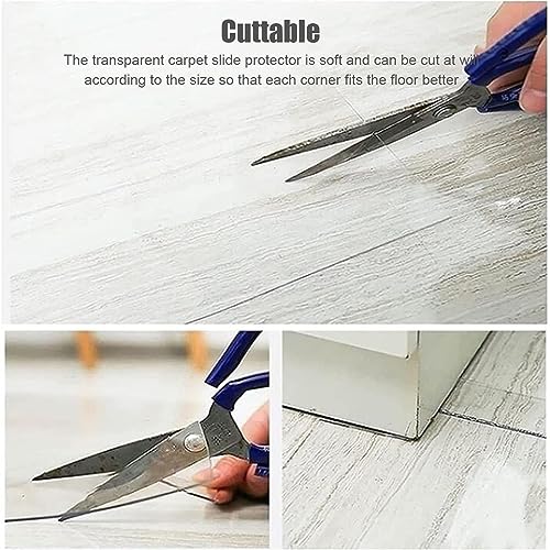 HAIXHX Clear Carpet Protector, Non-Slip Office Chair Mat Desk Pad, Transparent Dustproof Cover, 150x500cm