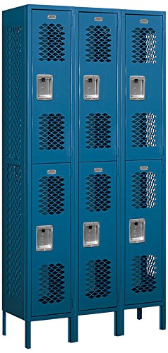 Salsbury Industries 72362BL-U Double Tier 36-Inch Wide 6-Feet High 12-Inch Deep Unassembled Vented Metal Locker, Blue