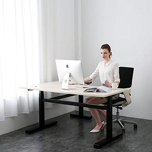 OUTO Electric Lifting Desk The l-Shaped Wireless Remote Control Electric Lifting Desk Standing Desk Memory Desk Learning to Write (White)(Without top Panel)