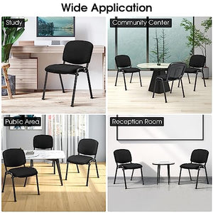 COSTWAY Stackable Waiting Room Chairs Set of 5 - Black