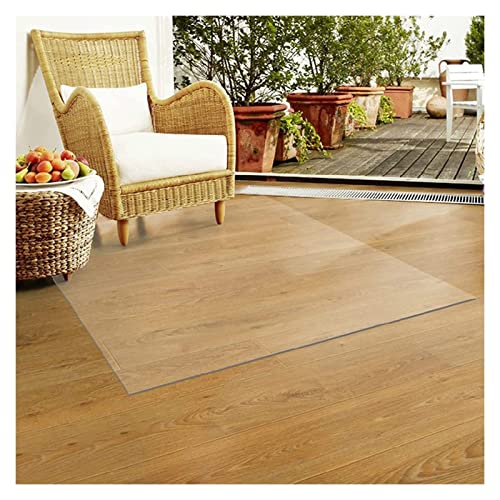 HAIZON Hard-Floor Chair Mat for Hard Floors - Clear Plastic Vinyl Office Mat - Non-Skid Carpet Protector - 1mm Thick
