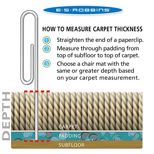 ES Robbins EverLife Anchor Bar Rectangle Vinyl Chair Mat for High Pile Carpet, 46 by 60-Inch, Clear