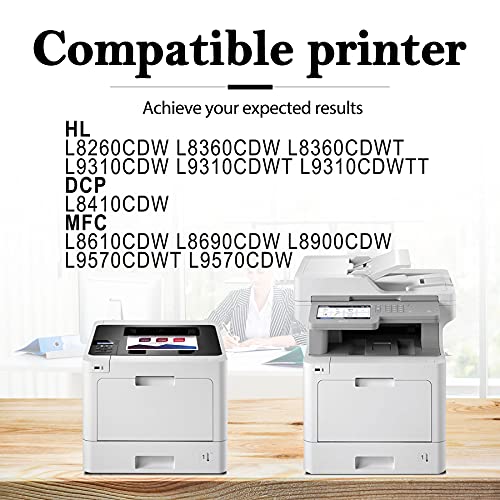 5 Pack (2BK+1C+1M+1Y) High Yield Compatible TN433 TN-433 TN433BK TN433C TN433M TN433Y Toner Cartridge Replacement for MFC-L8610CDW L8690CDW L8900CDW L9570CDW DCP-L8410CDW Printer