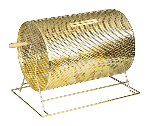 Brass Raffle Drum with Wooden Turning Handle for Tabletop Use