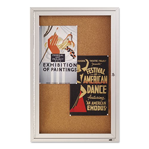 Quartet 2363 Cork Board W/Glass Door, 1 Door, 2-Ft x3-Ft, Aluminum Frame