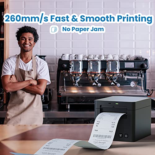 iDPRT Thermal Receipt Printer- POS Printer with Auto-Cutter, 260mm/s High Speed，83/80/58 mm ESC/POS Receipt Printer Support Cash Drawer/USB/Ethernet, Support Windows, Mac OS, Linux, Javapos, OPOS
