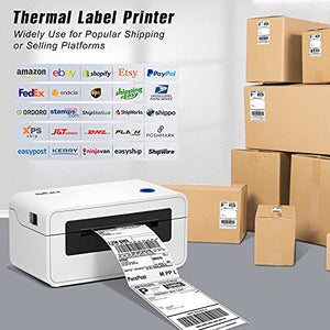 Shipping Lable Printer - 4x6 Printer with Lables 100 Pcs Direct Thermal Label Printing for Shipment Package, High Speed USB Shipping Label Maker for UPS, FedEx, Etsy, Ebay, Amazon Barcode Printing