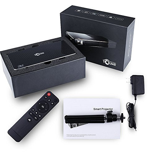 TOUMEI C800S Mini DLP Smart Projector,Portable HD Android 7.1 Video Projectors Home Theater Support HDMI,USB,TF Card,WiFi,AV for iPhone,iPad,Mobile Phone,Laptop,MacBook,PC
