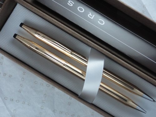 Cross Classic Century Made in the USA 14k Gold Filled/Rolled Gold Ball Pen and Pencil. This is quality at its Best from Lincoln Rhode Island, USA