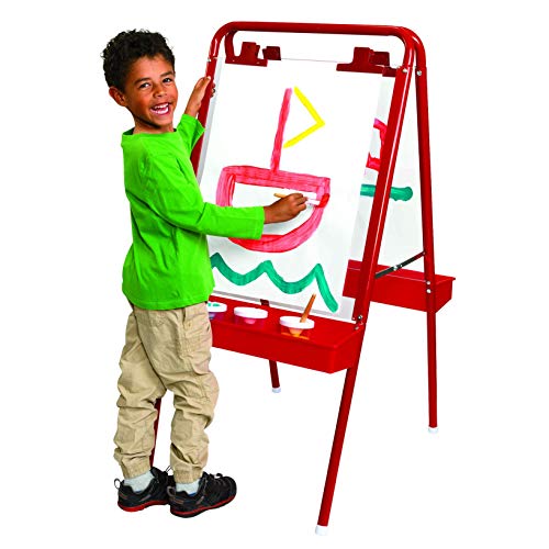 Colorations - 2WAPE 2-Way Indoor/Outdoor Adjustable Acrylic Panel Easel for Kids (23"L x 29-1/2"W x 45"H)