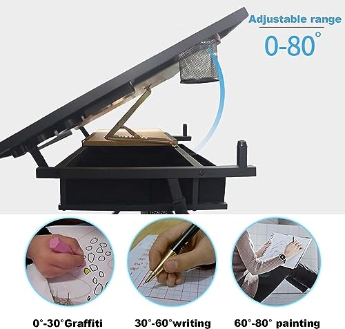 FLaig Folding Adjustable Drafting Table with Storage Drawer