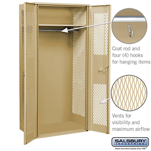 Salsbury Industries Military TA Storage Cabinet, 78-Inch High by 24-Inch Deep, Tan