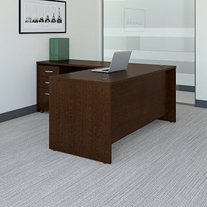 Bush Business Furniture Series C 66W L Shaped Desk with 48W Return and Mobile File Cabinet in Mocha Cherry