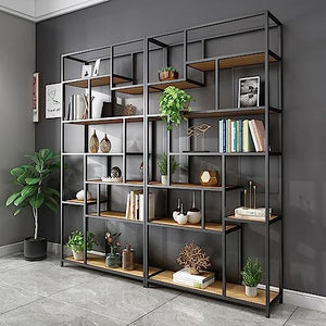 LIMKOO Industrial Wind Office Bookshelf Floor Partition Decoration Rack Shelf - B, 100 * 30 * 200cm