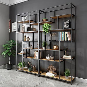 LIMKOO Industrial Style Office Bookshelf (Color: A, Size: 120 * 30 * 200cm)