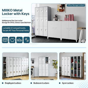 MIIIKO 3 Tier Metal Lockers 3-Wide, 72" Storage Locker Unit