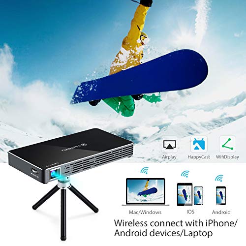 VANKYO Passport M50 DLP Smart Mini Portable Projector, 100 ANSI Lumens w/Andriod 7.1 OS Pre-Installed, WiFi, HDMI, USB Micro SD Ports Free Mini Wireless Keyboard Tripod