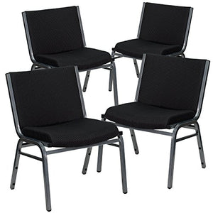 Flash Furniture 4 Pk. HERCULES Series Big & Tall 1000 lb. Rated Black Fabric Stack Chair
