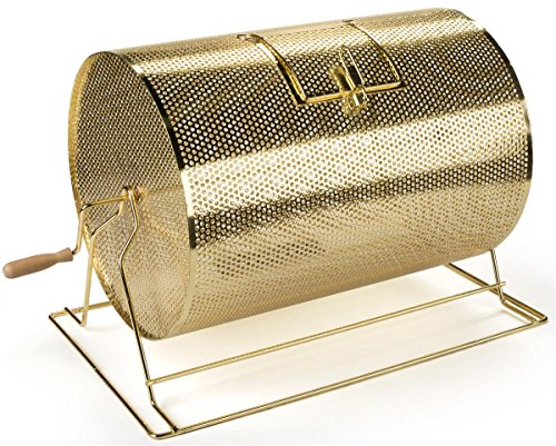 Brass Raffle Drum with Wooden Turning Handle for Tabletop Use