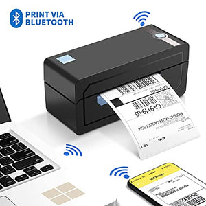 Bluetooth Thermal Label Printer 4x6 - High Speed Shipping Label Printer, Wireless Label Maker Support Windows & Android & iOS, USB for MAC, Suitable for Amazon, Ebay, Etsy, Shopify, USPS Barcode