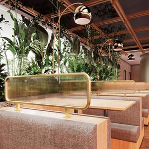 XILYZMO MatteGlass Dining Area Divider Set - Black, 30cm High, Customizable Size