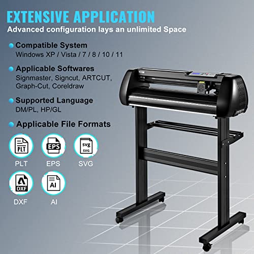 VEVOR 34inch Vinyl Cutter Plotter with Stand, SignMaster Software, Vinyl Tape Tools