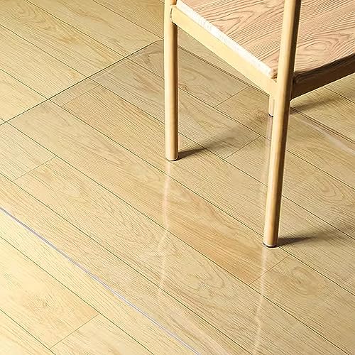 LZMZMQ Transparent PVC Desk/Chair Mat, Large Clear Carpet Protector, 2mm Thick Stainproof Doormat - 5/6/8/12/16/17 ft Sizes