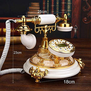 TEmkin Retro Brown White Leather Rope Phone - Hands-Free, Backlit European Antique Style