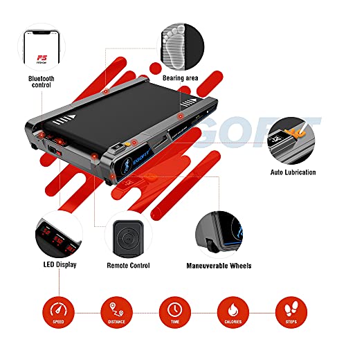Egofit Walker Pro Smallest Under Desk Electric Walking Treadmill for Home, Small & Compact Treadmill to Fit Desk Perfectly and Home & Office with APP & Remote Control