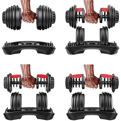 Awishwill Adjustable Dumbbell Set, Adjust Weights Dumbbells(One Pair) 5-52.5 lbs Strength Training Weight Gym Equipment for Man and Women Bodybuild Exercise Fitness Dumbbell