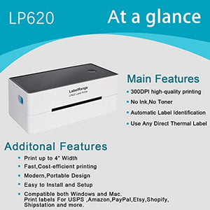 LabelRange Shipping Label Printer - 300DPI Commercial Grade Direct Thermal Label Printer - Great for Barcodes,Labels,Mailing,Shipping and More - 4x6 Printer