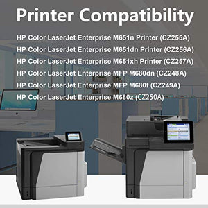 4-Pack (BK+C+Y+M) 653X | CF320X 653A | CF321A CF322A CF323A Remanufactured Toner Cartridge Replacement for HP Color Laserjet Enterprise M651n M651dn M651xh MFP M680dn Printer Ink Cartridge