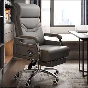 XiVue Genuine Leather Ergonomic Office Chair with Armrests and Adjustable Height