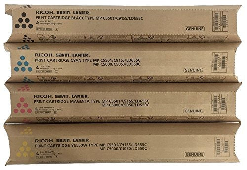 New Genuine Ricoh Toner Set for MP C4501, C5501 - Cyan Yellow Magenta & Black