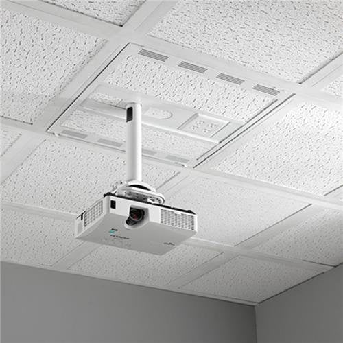 Chief Suspended Storage Box with Column Drop Ceiling Mount, 8"x25"x23.7", White