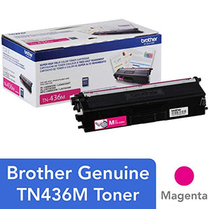 Brother Genuine Super High Yield Toner Cartridge, TN436M, Replacement Magenta Toner, Page Yield Up To 6,500 Pages, Amazon Dash Replenishment Cartridge, TN436