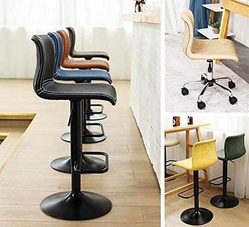SHPEHP Adjustable Drafting Chair with Backrest & Foot Rest - Peneumatic Lifting Height, Swivel Seat - Black A