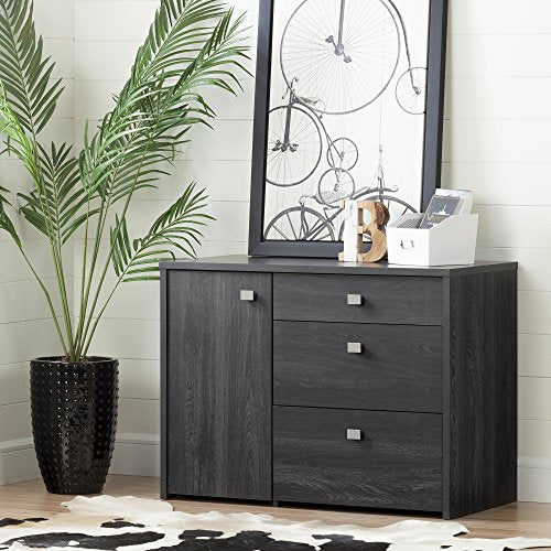South Shore Office Storage Unit with File Drawer, Gray Oak