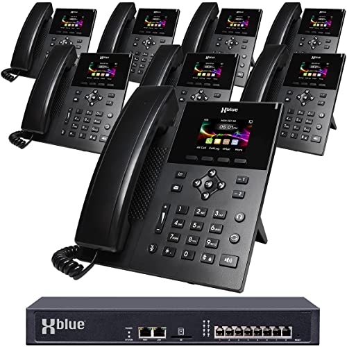 Xblue QB2 System Bundle with 8 IP5g IP Phones - Auto Attendant, Voicemail, Extensions & Recording