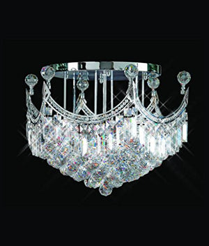 Artistry Lighting Corona Collection 1808X-2415 Steel/Crystal Flush Mount Chrome/Gold Chrome