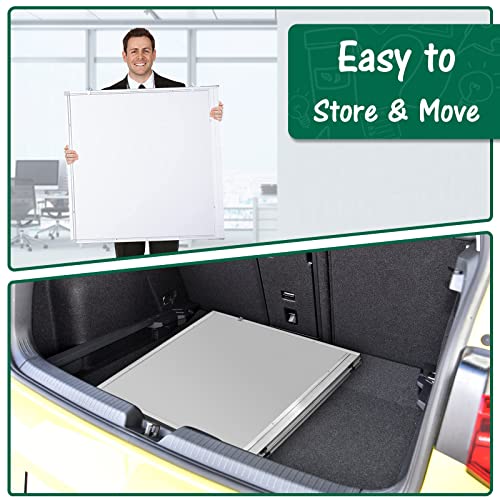 Large Magnetic Whiteboard, maxtek 60 x 48 inches Magnetic Dry Erase Board Foldable with Marker Tray 1 Eraser 3 Markers and 6 Magnets| Wall-Mounted Aluminum Memo White Board for Office Home and School